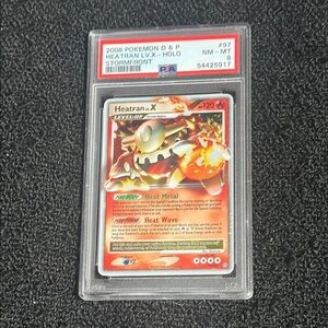 Pokemon Heatran LV.X Holo Card - Red and Gold